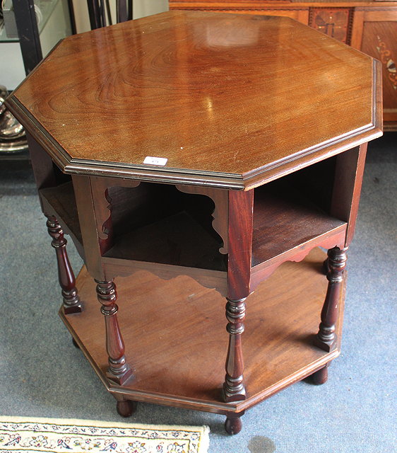 Appraisal: AN EARLY TH CENTURY OCTAGONAL BOOK LIBRARY TABLE with recessed