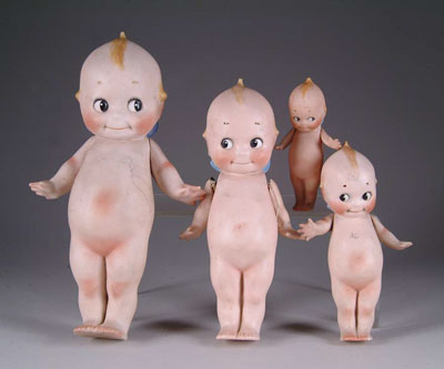 Appraisal: SET OF FOUR STANDING GERMAN KEWPIES Height - - and