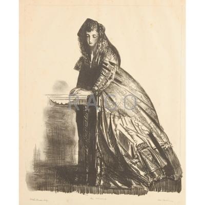 Appraisal: GEORGE WESLEY BELLOWS American - Lithograph The Actress Signed titled