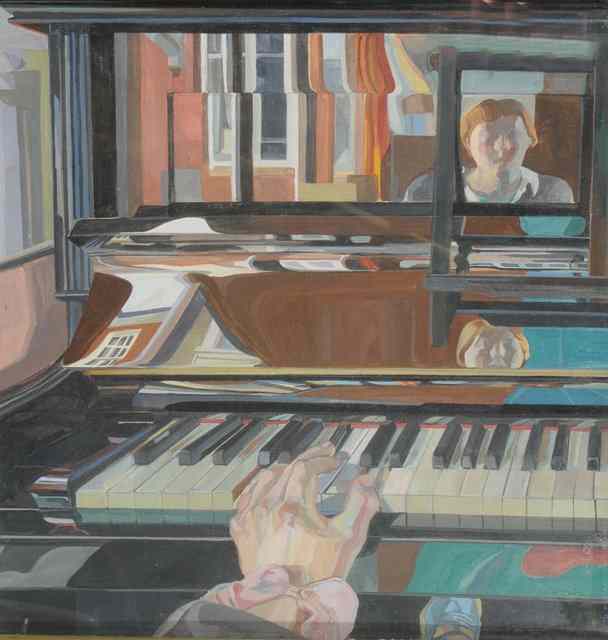 Appraisal: th Century English SchoolThe pianist gouache x