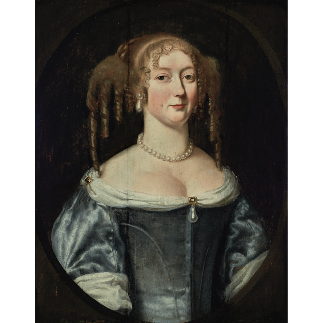 Appraisal: English School th Century Lady in a Blue Dress Oil