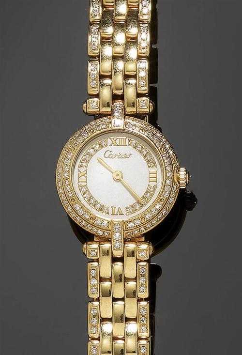 Appraisal: DIAMOND LADY'S WRISTWATCH CARTIER PANTH RE VEND ME s Yellow