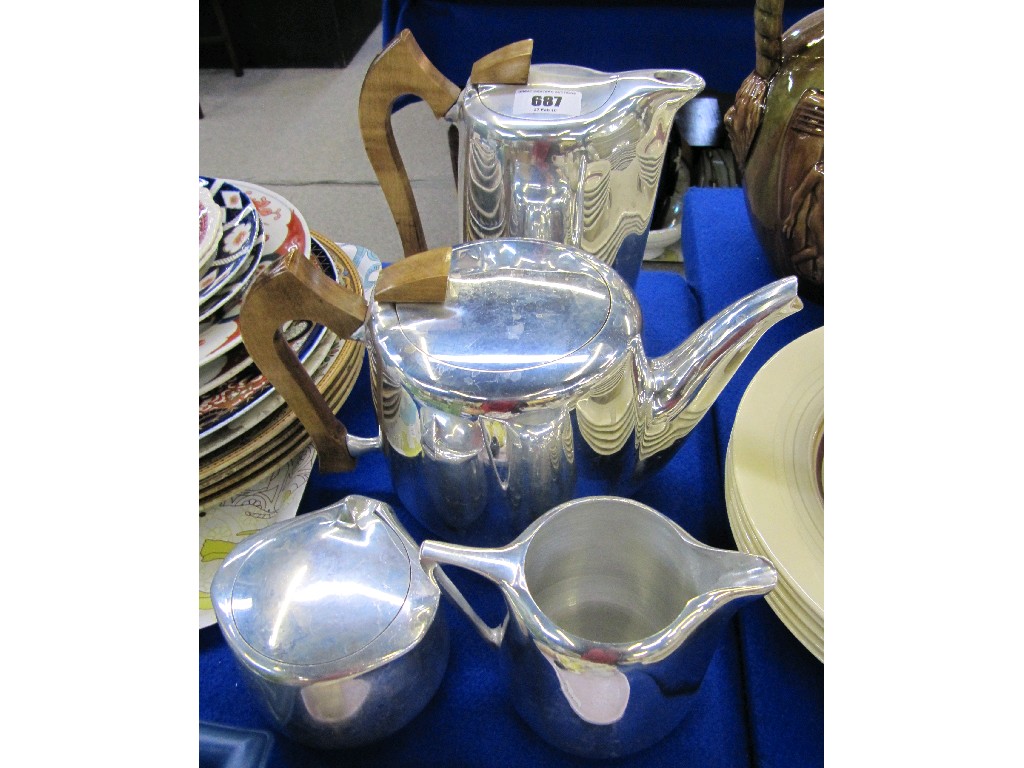 Appraisal: Four piece Picquot Ware tea service