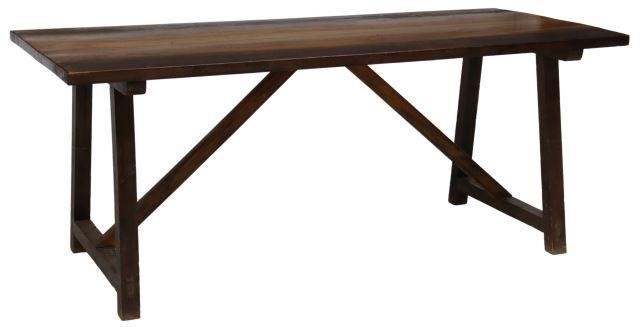 Appraisal: Spanish walnut table th c thick tabletop comprised of four