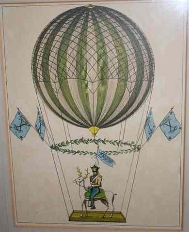 Appraisal: A DECORATIVE COLOUR BALLOONING PRINT - 'Ascent of James Sadler