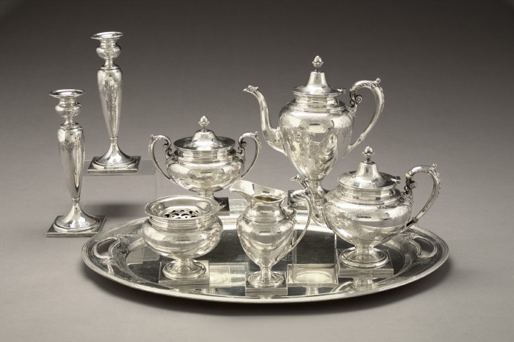 Appraisal: Good Six-Piece Durgin Sterling Silver Madame Royale Coffee and Tea