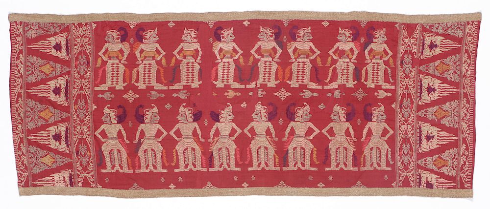 Appraisal: Fine Old Balinese Textile with Wayang Figures Ceremonial cloth depicting