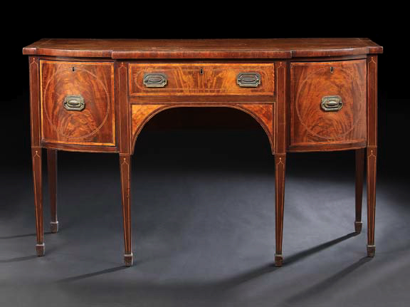 Appraisal: George III Mahogany Sideboard early th century the banded and