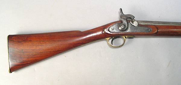 Appraisal: A cut-down British percussion musket Not serialized caliber inch barrel