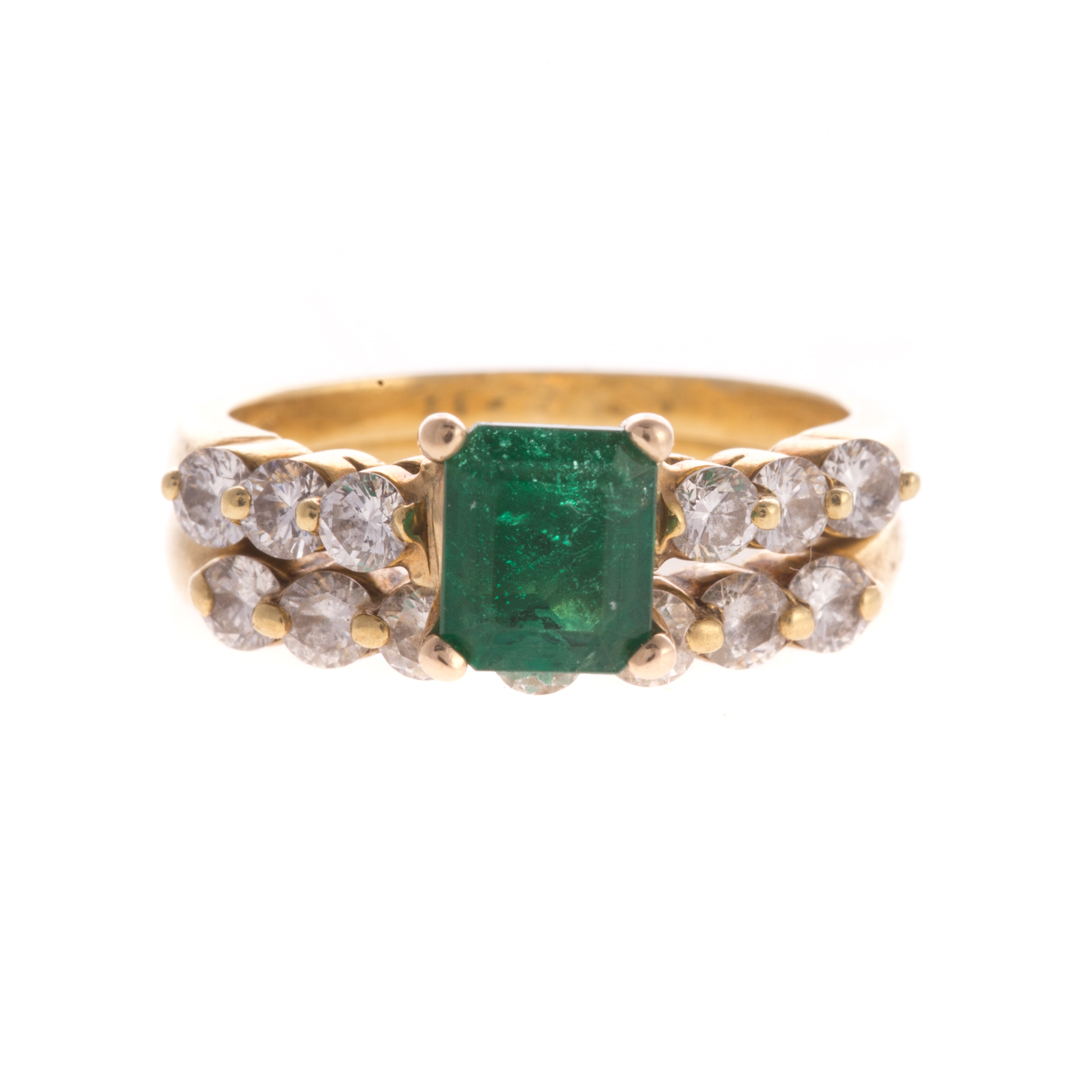 Appraisal: An K Emerald Diamond Ring with Matching Band K yellow