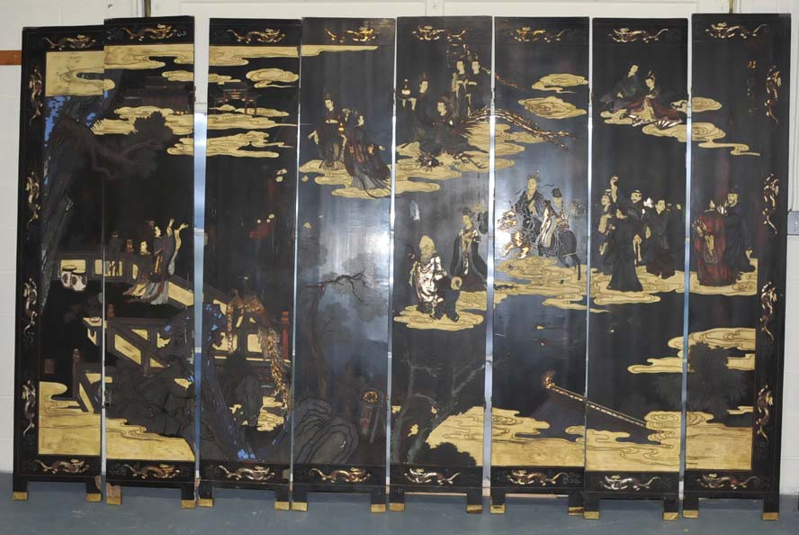 Appraisal: Chinese Coromandel Eight Panel Screen high wide th century