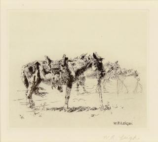 Appraisal: A William R Leigh - Dust Storm etching x inches