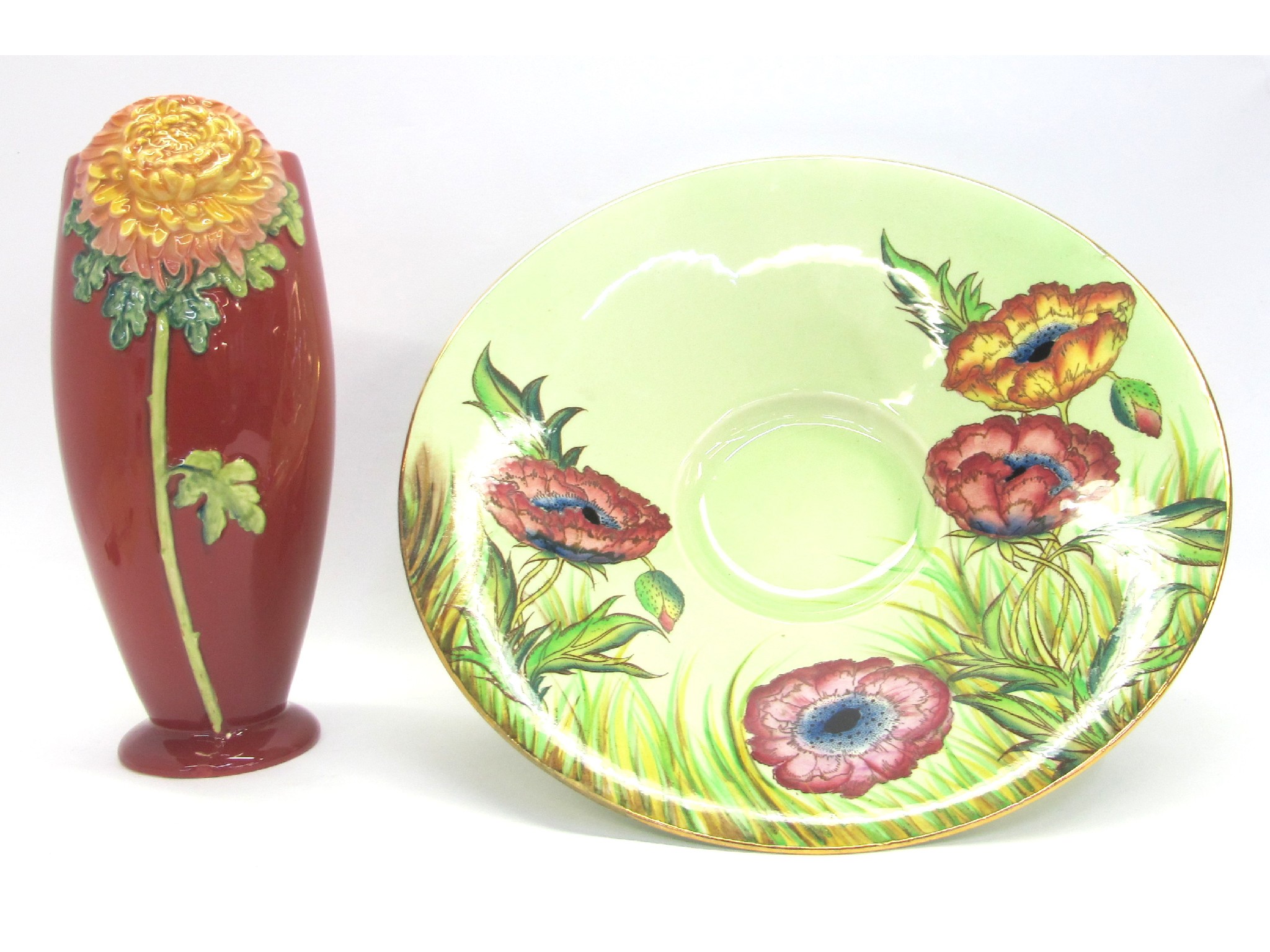 Appraisal: A Carlton Ware floral bowl and Beswick vase