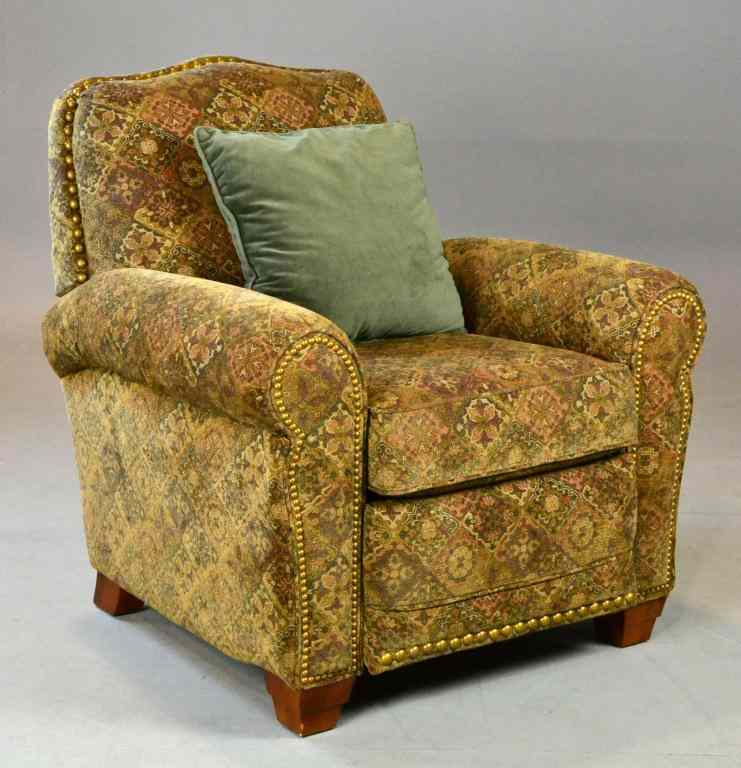 Appraisal: Rustic-style Side Chair Lazy-BoyReclining overstuffed side chair upholstered in velvet