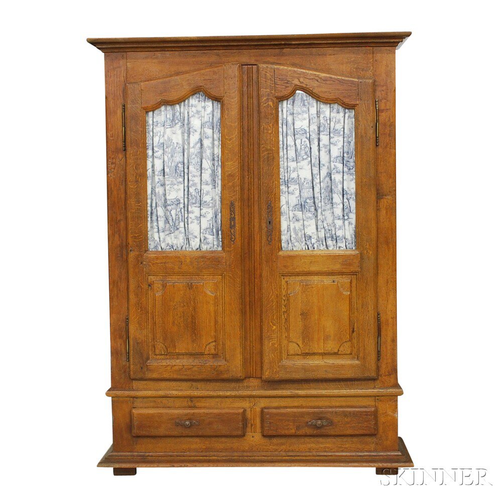 Appraisal: French Provincial Oak Armoire th or th century the molded