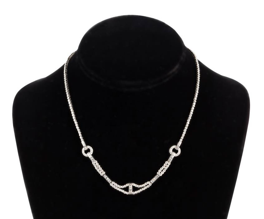 Appraisal: K WHITE GOLD CTW DIAMOND NECKLACE Modern k white gold