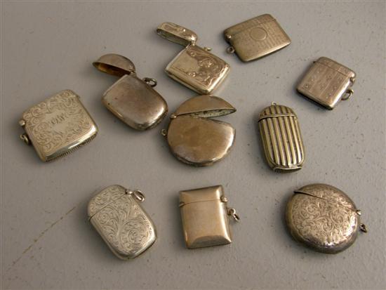 Appraisal: Ten silver Victorian vestas various dates and marks ozs