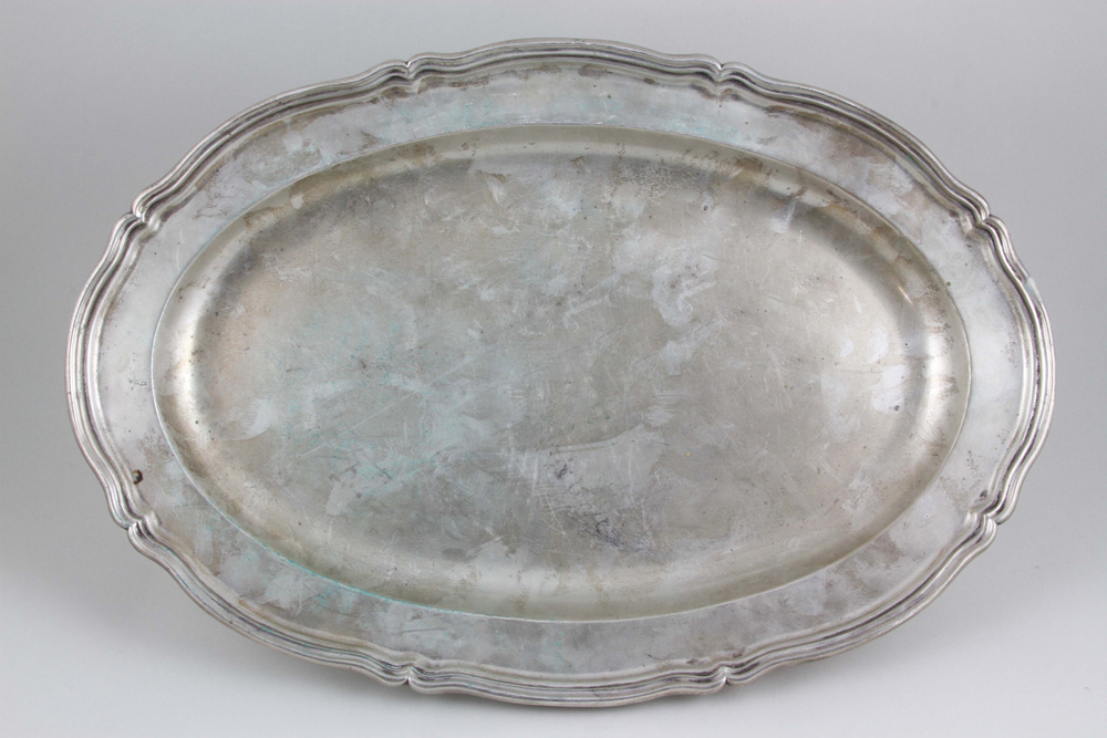 Appraisal: - Continental Silver Serving Tray Continental serving tray solid silver