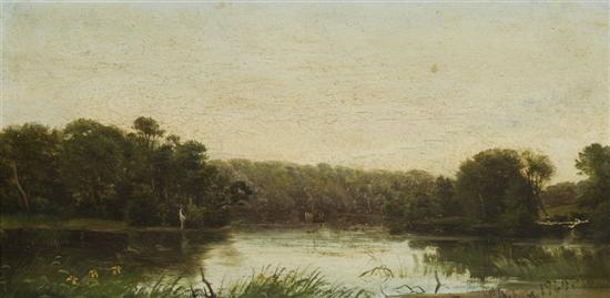 Appraisal: Friis Hans Gabriel Denmark - A river landscape Oil on