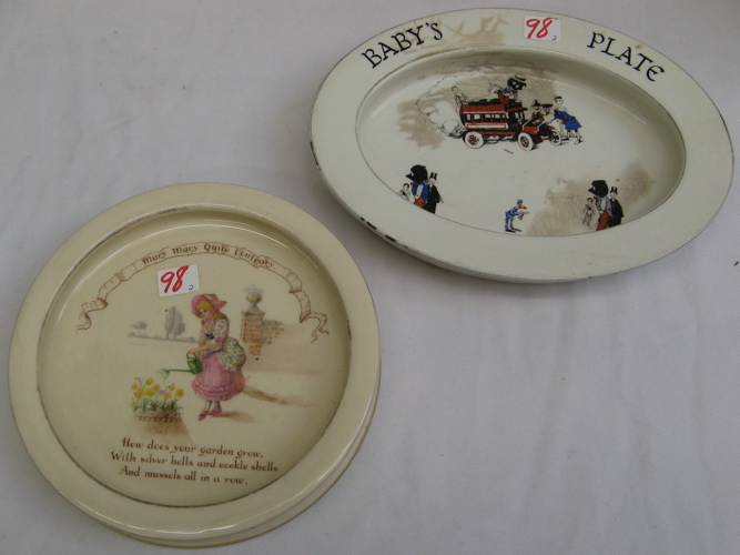 Appraisal: TWO COLLECTIBLE CHILDS' IRONSTONE PLATES One marked Royal Doulton depicting