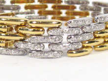 Appraisal: An carat yellow and white gold diamond set bracelet weight