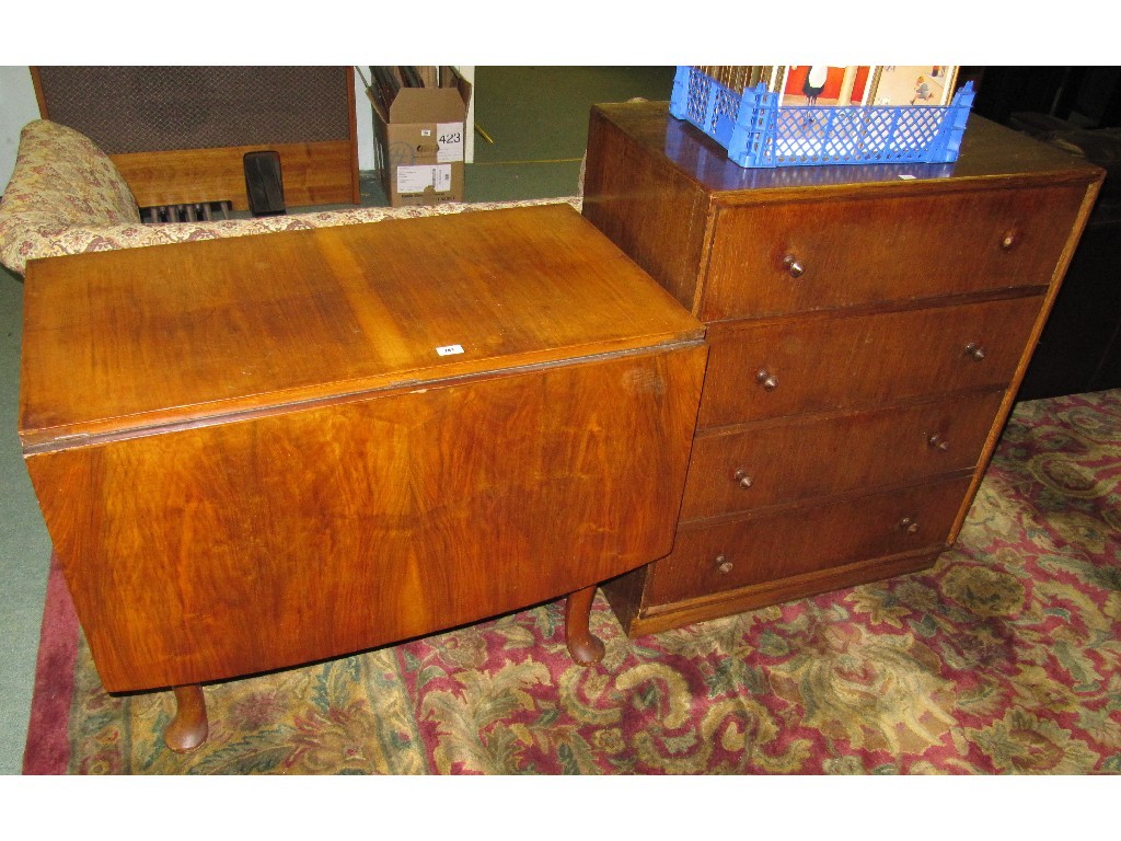 Appraisal: Lot comprising gateleg table and a four drawer chest