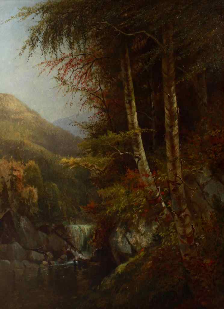 Appraisal: CHARLES D HUNT AMERICAN - MOUNTAIN RIVER LANDSCAPE - POSSIBLY