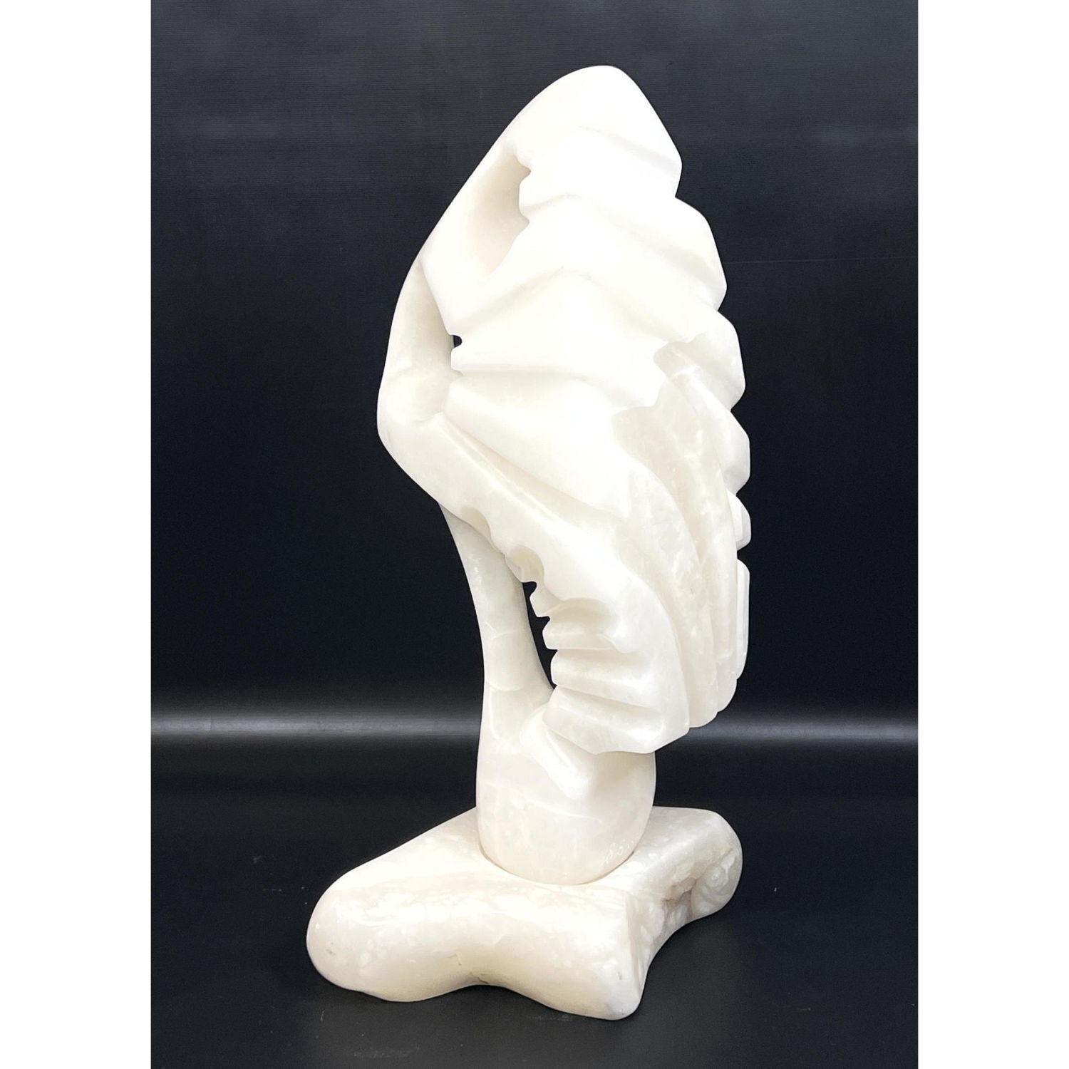 Appraisal: Biomorphic Carved Alabaster Stone Sculpture Dimensions H inches W inches