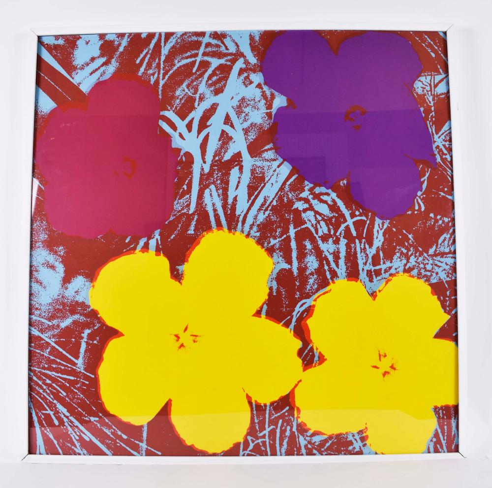 Appraisal: ANDY WARHOL AMERICAN - FLOWERS SCREENPRINTCirca Signed in ink and