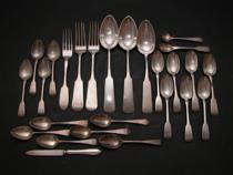 Appraisal: European Sterling Silver Flatware C th Century Set of hallmarked