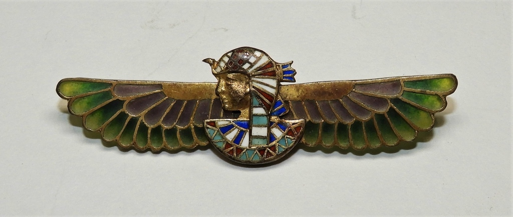 Appraisal: FRENCH SILVER EGYPTIAN REVIVAL PLIQUE A JOUR PIN France th-