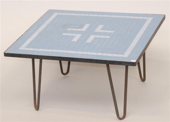 Appraisal: SMALL MOSAIC TABLE Modern style H x sq