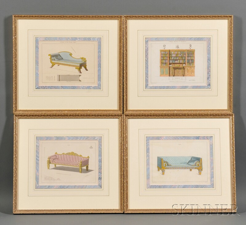 Appraisal: Four Framed Printed Book Plates of Furniture London - from