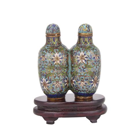 Appraisal: A Cloisonn Double Vase Snuff Bottle Late th Century With