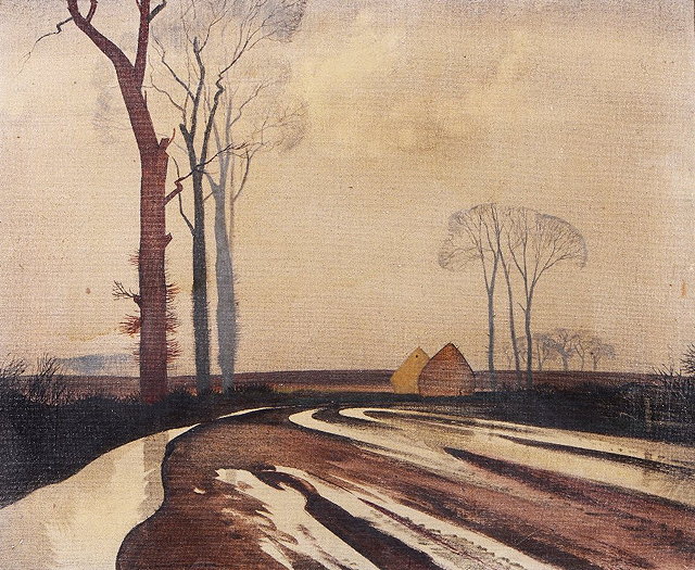 Appraisal: ROWLAND HILDER - 'February - Fill Dyke' signed titled verso