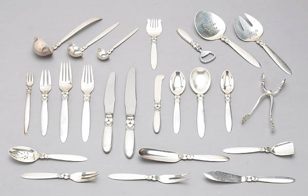 Appraisal: A Danish sterling assembled flatware set with caseGeorg Jensen Copenhagen