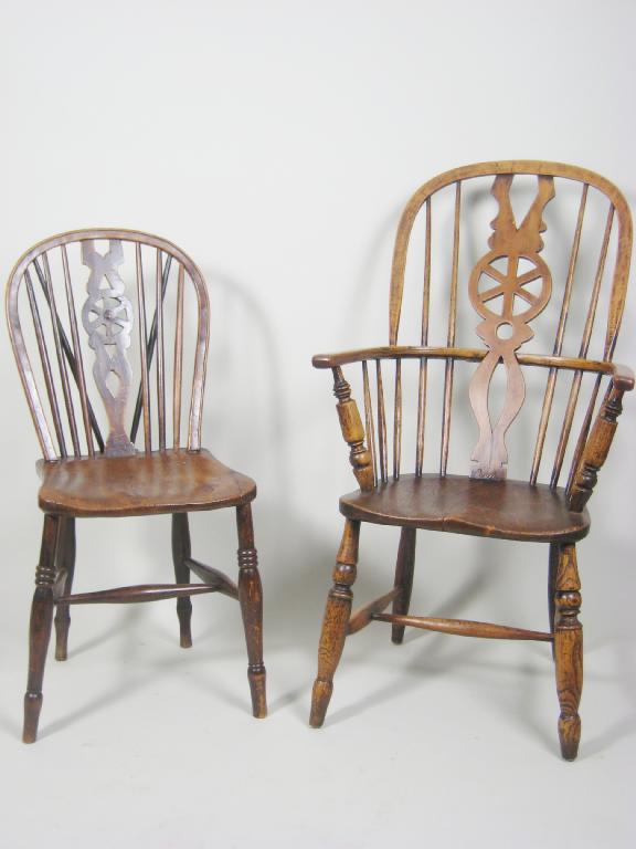 Appraisal: A matched Set of eight ash and elm Windsor Chairs