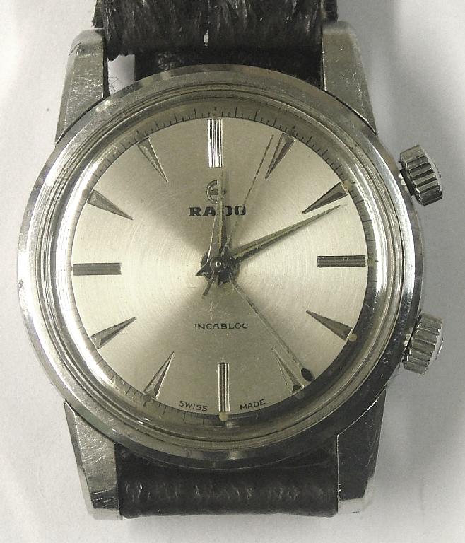 Appraisal: Rado alarm stainless steel gentleman's wristwatch the silvered dial with