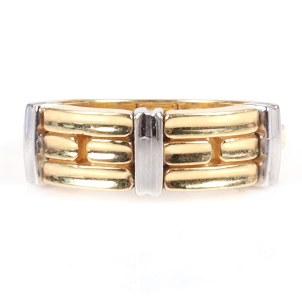 Appraisal: CHIMENTO STAMPED K ITALY DESIGNER YELLOW AND WHITE GOLD BAND