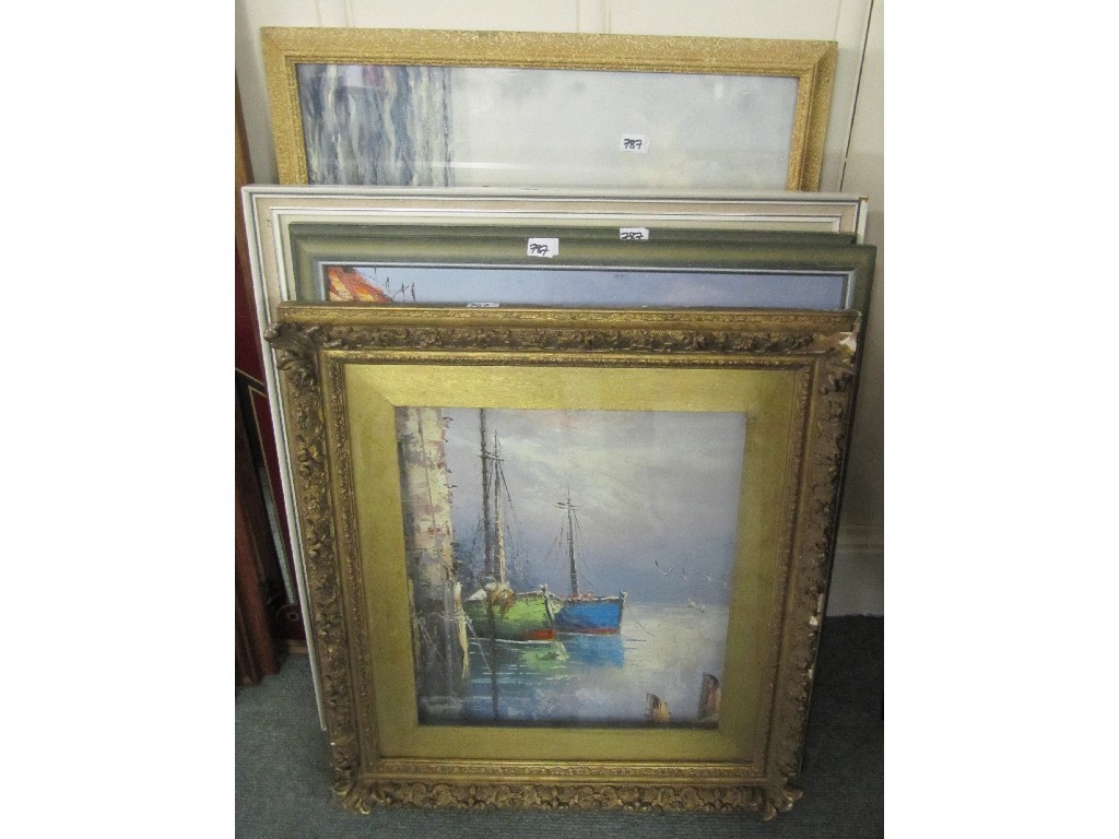 Appraisal: Lot of assorted pictures oils wall mirrors