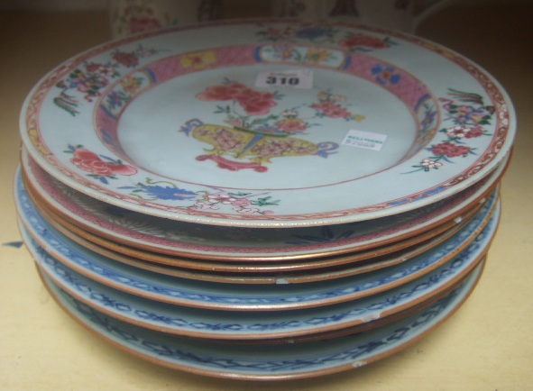 Appraisal: A group of Chinese 'famille-rose' exportware plates Qing dynasty Qianlong