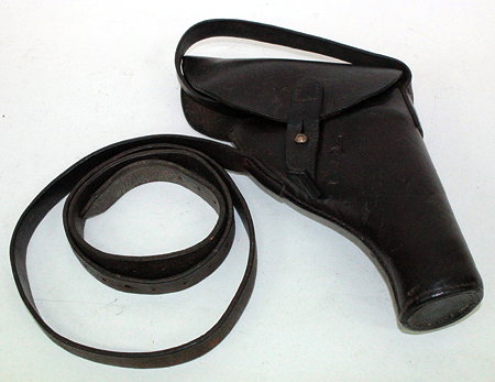 Appraisal: A WORLD WAR II LEATHER PISTOL HOLSTER the reverse stamped