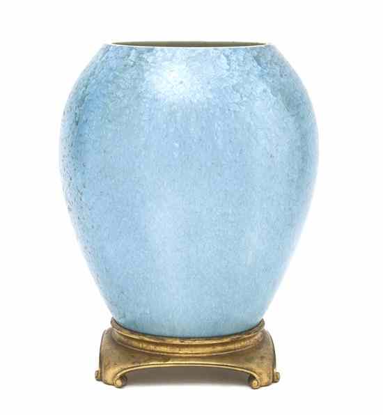 Appraisal: A Sevres Style Porcelain and Gilt Bronze Mounted Vase of