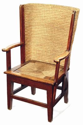 Appraisal: A late th century oak Orkney child's armchair with a