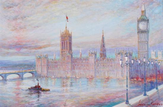 Appraisal: LUCIANO RAMPASO French b HOUSES OF PARLIAMENT signed lower right