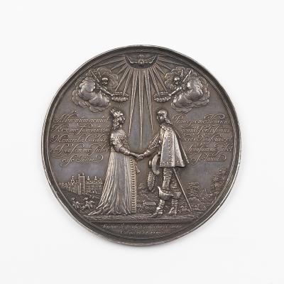 Appraisal: A silver commemorative medal for the marriage of Mary Princess