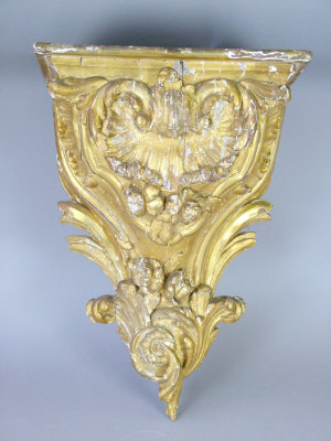 Appraisal: A th century carved and giltwood wall bracket with foliate