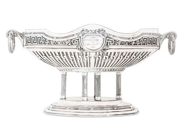 Appraisal: A German silver pedestal center bowl A German silver pedestal