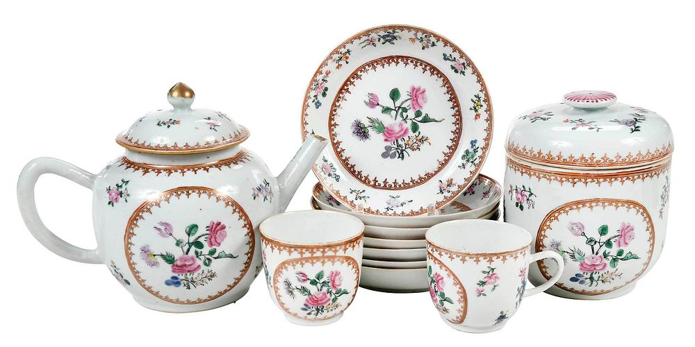 Appraisal: Piece Chinese Export Famille Rose Tea Set late th century