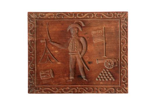 Appraisal: COOKIE BOARD American nd quarter- th century walnut Carved board